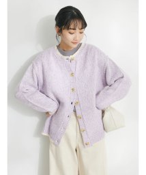 CRAFT STANDARD BOUTIQUE(クラフトスタンダードブティック)/2WAYミックスヤーンニットカーディガン/パープル