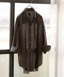 Spick & Span(スピック＆スパン)/≪追加≫80リネンカシュクールビッグシャツ/ブラックD