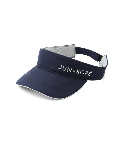 JUN and ROPE(ジュン＆ロペ)/立体シルバーロゴツイルバイザー/ネイビー（40）