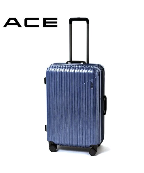 ACE(エース)/エース スーツケース Mサイズ 58L ストッパー付き フレームタイプ クレスタ2 ACE 05107 キャリーケース キャリーバッグ/ネイビー