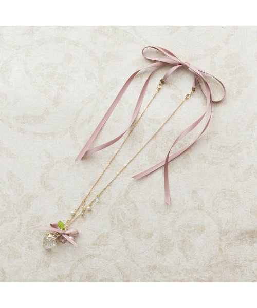 Rose Tiara(L SIZE)(ローズティアラ)/オーロラクリアいちごネックレス/ピンク