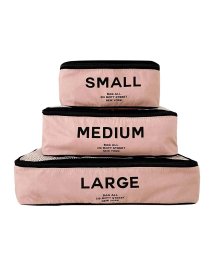 Bag-all(バッグオール)/ バッグオール Bag－all トラベルポーチ 圧縮バッグ 収納 3点セット ケース バッグインバッグ 衣類収納 レディース COTTON PACKING CU/ピンク