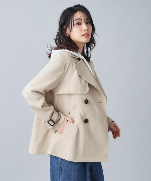 【人気急上昇！／撥水／UV】Aライン ショートトレンチコート UV 商品番号：153