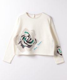 LANVIN COLLECTION(ランバンコレクション（レディス）)/インターシャローズニット/オフホワイト