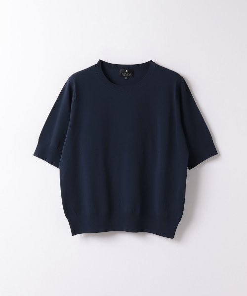 LANVIN COLLECTION(ランバンコレクション（レディス）)/半袖ニットプルオーバー/ネイビー