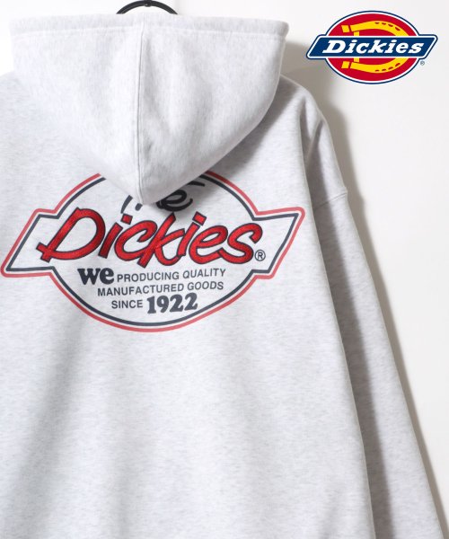 LAZAR(ラザル)/【Lazar】Dickies/ディッキーズ 別注 オーバーサイズ 裏起毛 ロゴ バックプリント ワンポイント刺繍 スウェット ジップアップパーカー/長袖 トップ/柄A