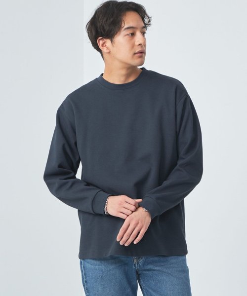 green label relaxing(グリーンレーベルリラクシング)/スビン ツイル クルーネック カットソー/NAVY