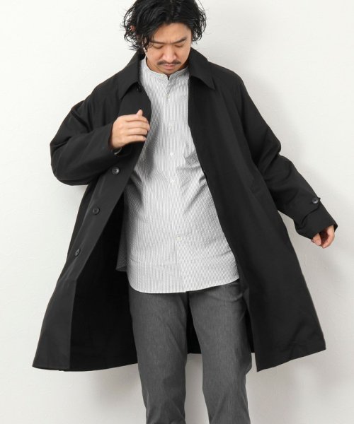 NOLLEY’S goodman(ノーリーズグッドマン)/【TAION/タイオン】《限定展開 / ビジカジ対応》別注NON DOWN BAL COLLAR COAT  ステンカラー バルカラーコート/ブラック