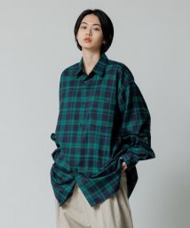 ADAM ET ROPE'(アダム　エ　ロペ)/【WEB限定】スーパールーズシルエット ビッグブロックチェック シャツ / ユニセックス/グリーン系（35）