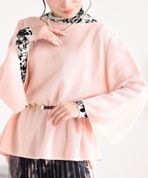 Sawa a la mode(サワアラモード)/レディース 大人 上品 重ね着が楽しくなるレイヤードニットソー/ピンク