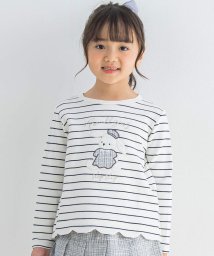 SLAP SLIP/クマウサギアニマルパッチスカラップ裾長袖Tシャツ(80~130cm)/505877068