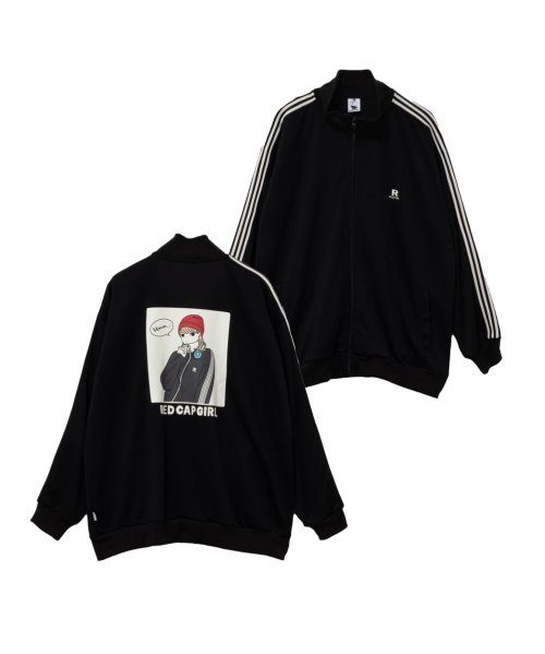 MAC HOUSE(men)(マックハウス（メンズ）)/RED CAP GIRL レッドキャップガール ジャージ素材 バックプリントトラックジャケット 24311/ブラック