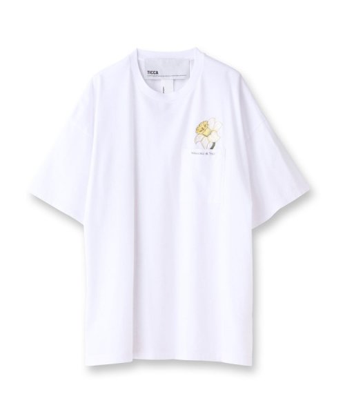 DRESSTERIOR(ドレステリア)/TICCA（ティッカ）【別注】フラワー刺繍Tシャツ/ホワイト（001）