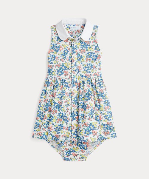 (ベビー)フローラル オックスフォード シャツドレス & ブルマー オックスフォード シャツドレス フレアのシルエット 本体：綿 100％