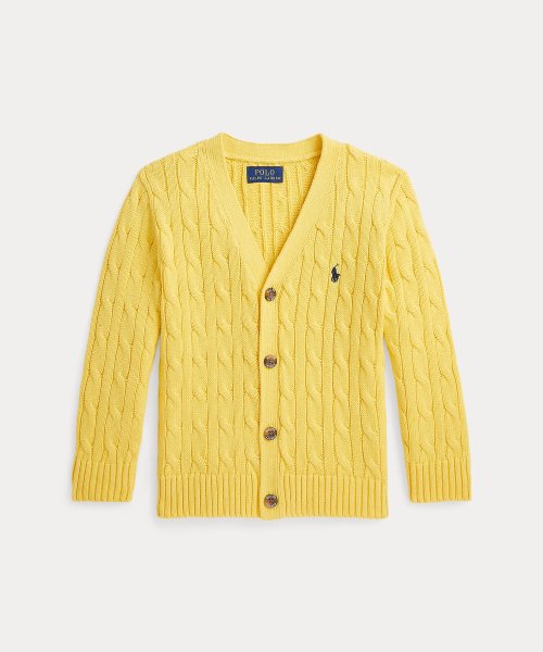 POLO RALPH LAUREN(POLO RALPH LAUREN)/(ボーイズ 2才～7才)ケーブルニット コットン Vネック カーディガン/700イエロー