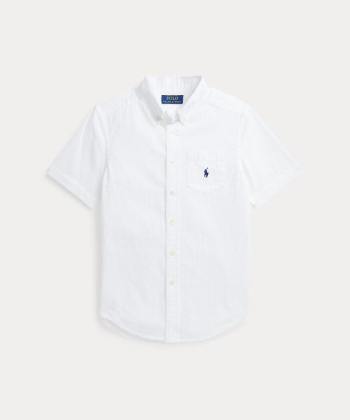 POLO RALPH LAUREN(POLO RALPH LAUREN)/(ボーイズ 8才～20才)コットン シアサッカー ショートスリーブ シャツ/100ホワイト