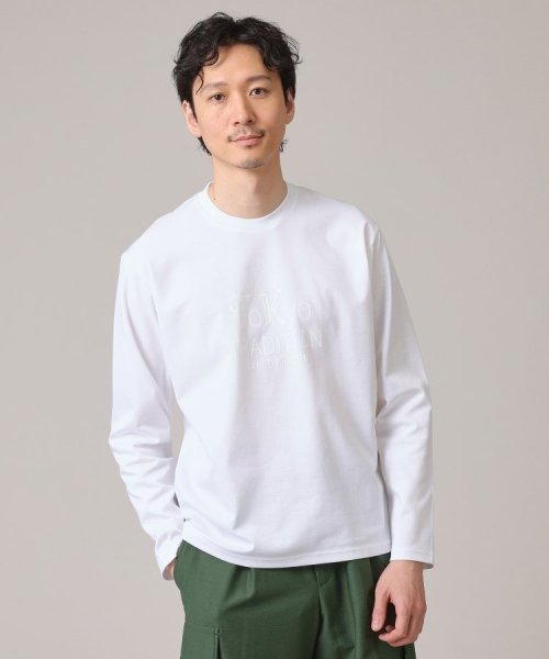 TAKEO KIKUCHI(タケオキクチ)/3Dロゴ プリント Tシャツ/ホワイト（001）