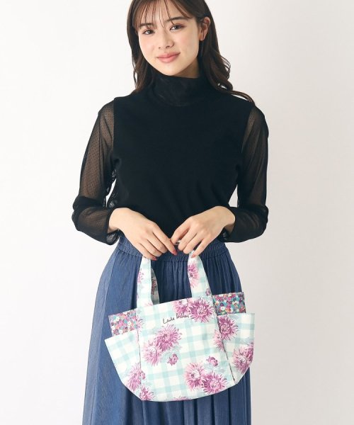  LAURA ASHLEY(ローラアシュレイ)/バーンズフィールド柄 ランチトートバッグ/グリーン（122）