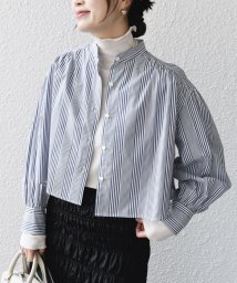 SHIPS WOMEN/* 〈手洗い可能〉クロップド ギャザー シャツ（ストライプ）24SS ◇/505878831