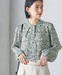 SHIPS WOMEN(シップス　ウィメン)/〈手洗い可能〉プリント スカーフタイ ブラウス 24SS ◇/ライトグリーン