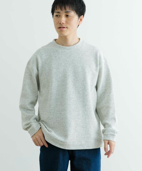 ITEMS URBANRESEARCH(アイテムズアーバンリサーチ（メンズ）)/メランジカノコクルーネックニットソー/OML