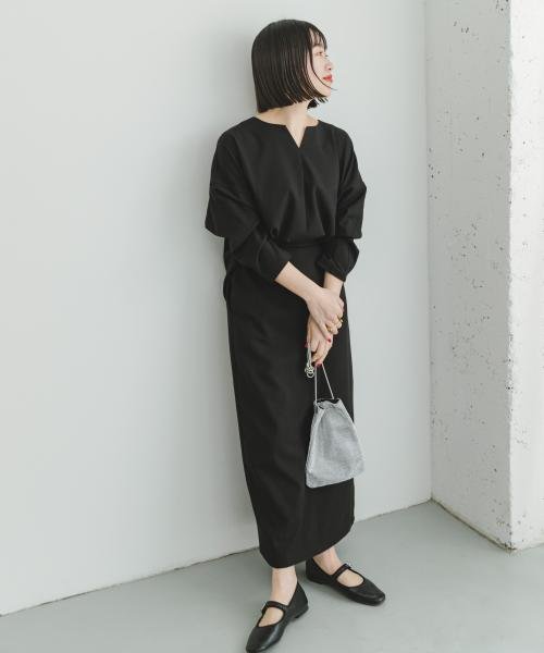 ITEMS URBANRESEARCH(アイテムズ アーバンリサーチ（レディース）)/セットアップライクワンピース/BLK