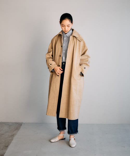 ステンカラーラグランビッグコート 