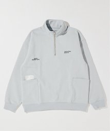 B.C STOCK(ベーセーストック)/OLIVEDRAB ハーフジップスウェット/サックスブルー