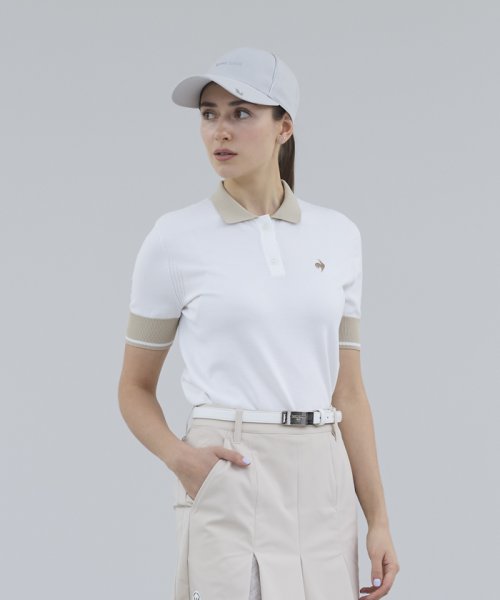 le coq sportif GOLF (ルコックスポルティフ（ゴルフ）)/【2024LPGAツアー小祝さくらプロ優勝時着用】ホールガーメントニット半袖シャツ【RIJOUME/リジューム】/ホワイト