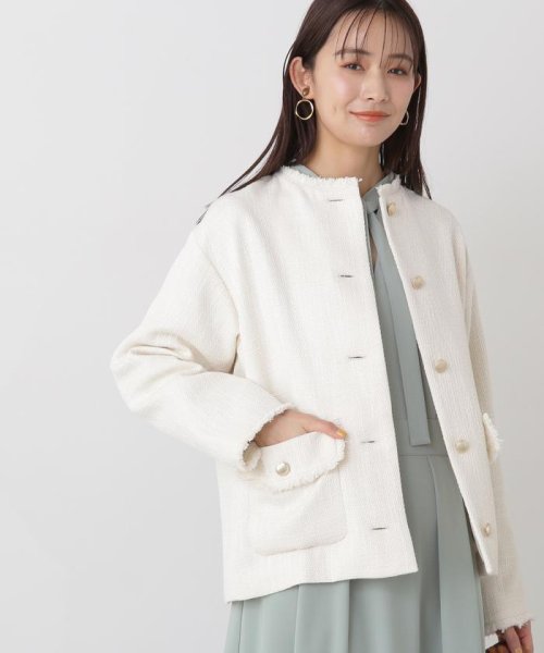 N Natural Beauty Basic(エヌナチュラルビューティベーシック)/ノーカラーツイードジャケット《S Size Line》 24SS/オフ