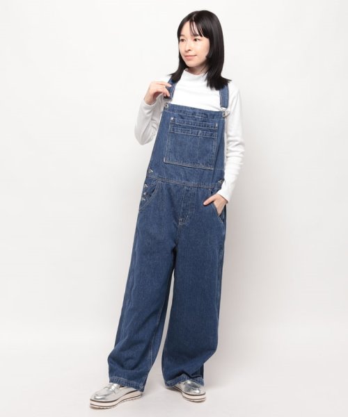 LEVI’S OUTLET(リーバイスアウトレット)/SILVERTAB（TM） CROP オーバーオール ミディアムインディゴ I'M NEVER WRONG STONE/ミディアムインディゴ