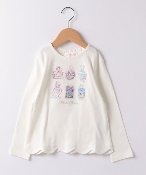 セール】フラワー香水 裾スカラップ長袖Tシャツ(505864593  