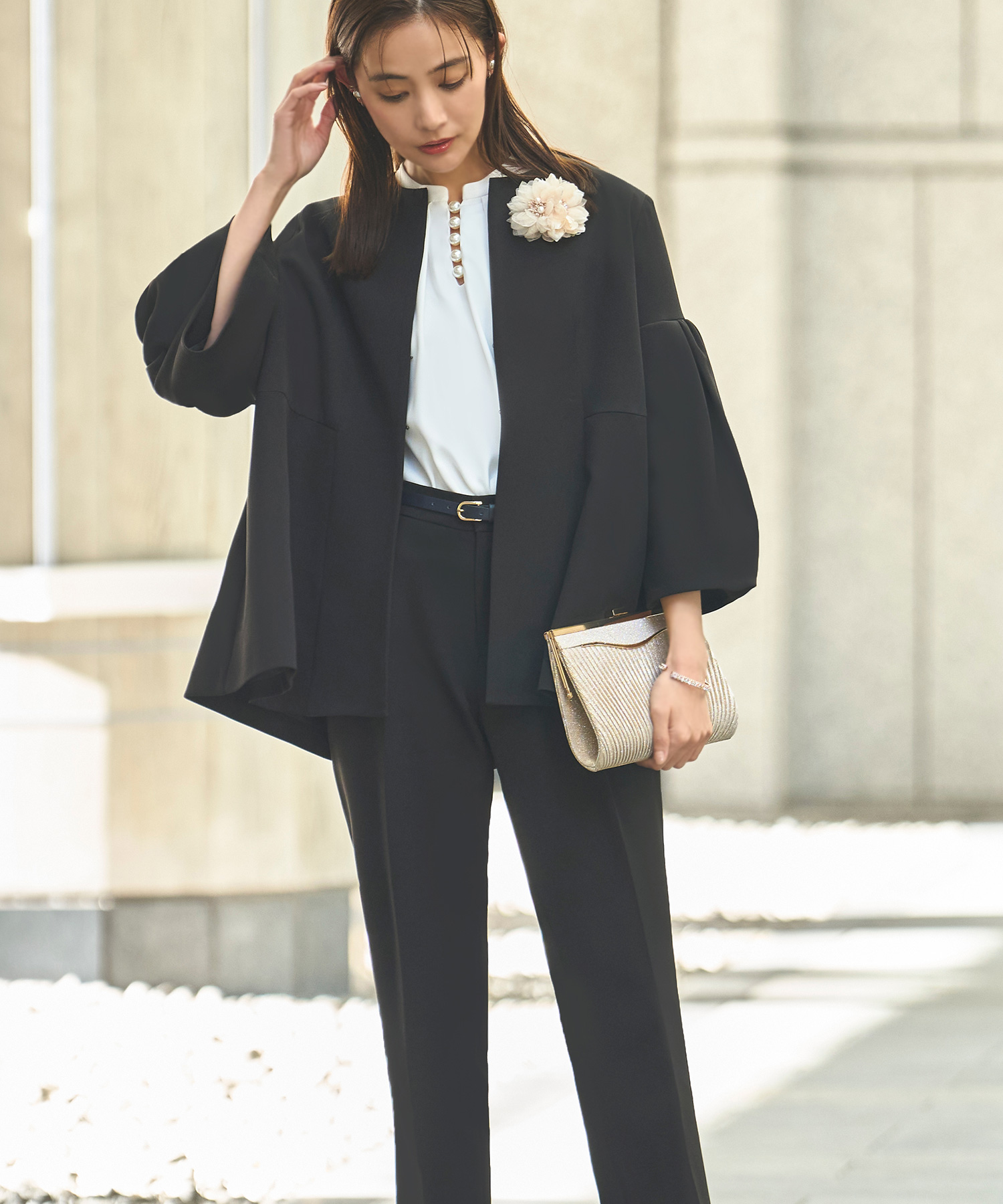 エムプルミエブラック ケープコート エムプルミエブラック ウール