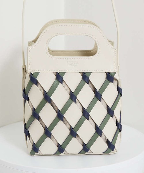 Tisser mini/レザーメッシュショルダーバッグ 