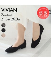 Vivian(ヴィヴィアン)/スクエアトゥ2cmヒール感激パンプス/ブラック