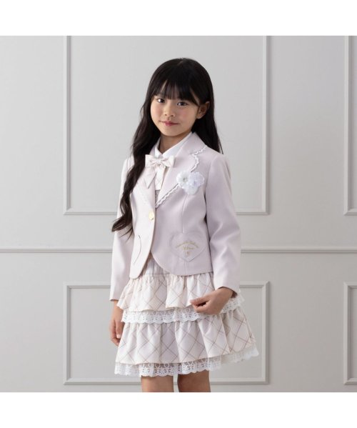 MAC HOUSE(kid's)(マックハウス（キッズ）)/hiromichi nakano children ヒロミチナカノチルドレン 女児入学3点スーツ 335206801/ベージュ