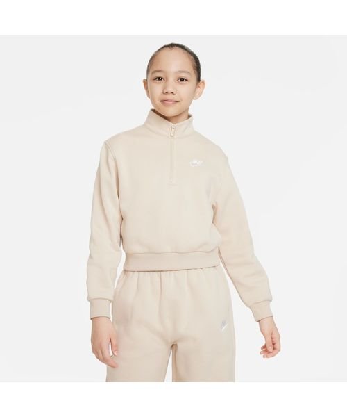 NIKE(ナイキ)/G NSW CLUB FLC LS HZ LBR/SANDDRIFT/WHITE