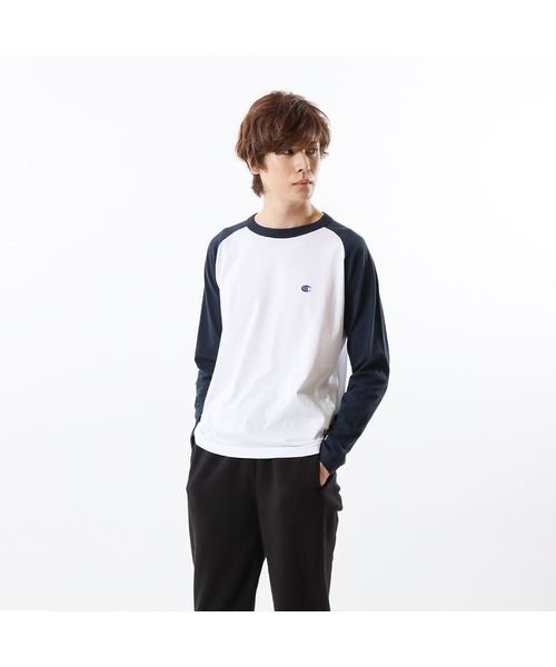 CHAMPION(チャンピオン)/RAGLAN L/S T－SHIRT/ネイビー