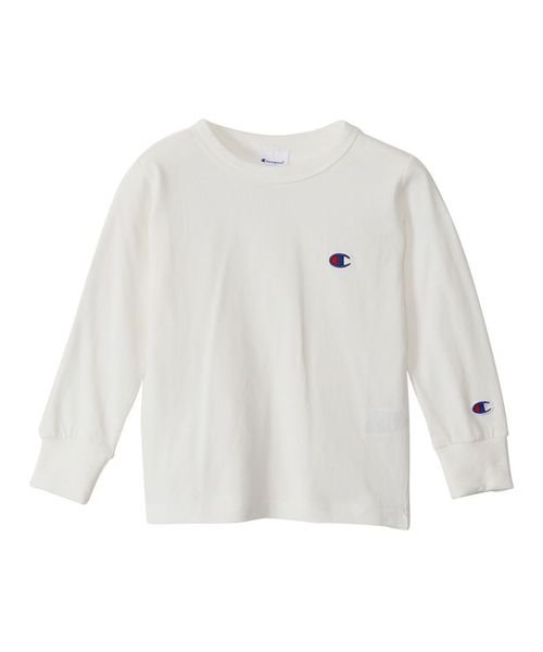 CHAMPION(チャンピオン)/Champion　ワンポイント刺繍長袖Tシャツ/オフホワイト