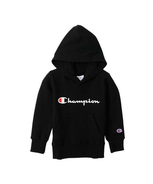 CHAMPION(チャンピオン)/Champion　ロゴプリントフードパーカー/ブラック