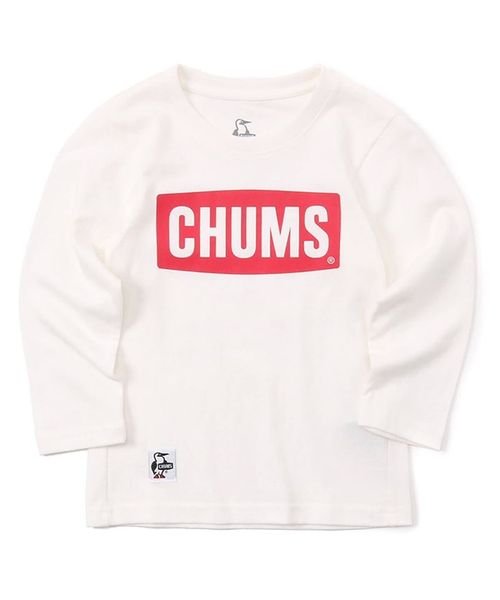 CHUMS(チャムス)/Kid's CHUMS Logo L/S T－Shirt (キッズ チャムスロゴ L/S Ｔシャツ)/WHITE×RED