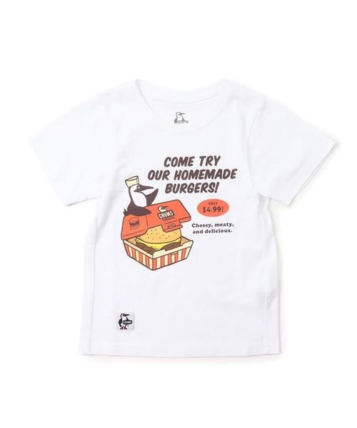 CHUMS(チャムス)/Kid's CHUMS Burger Shop T－Shirt (キッズ　チャムス　バーガーショップ　Ｔシャツ)/WHITE