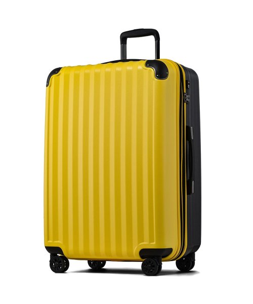 tavivako(タビバコ)/Proevo スーツケース キャリーケース l 大型 拡張 大容量 ストッパー付き ドリンクホルダー ダイヤル TSA 受託手荷物 キャリーバッグ/イエロー