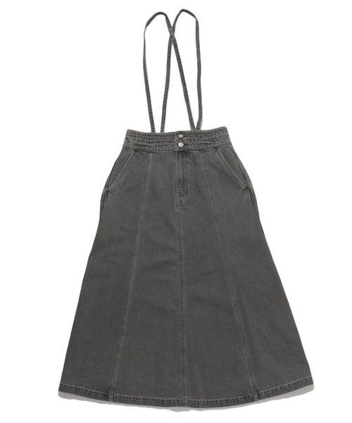 CHUMS(チャムス)/Suspenders Denim Skirt (サスペンダー デニムスカート)/GRAY