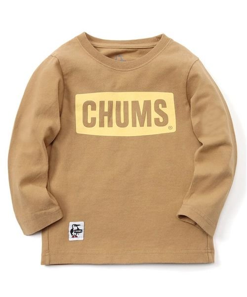 CHUMS(チャムス)/Kid's CHUMS Logo L/S T－Shirt (キッズ チャムスロゴ L/S Ｔシャツ)/BEIGE×CREAM