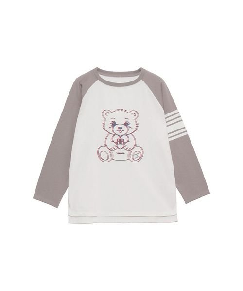 sanideiz TOKYO(サニデイズ トウキョウ)/「BERRY BEAR」シリーズ プリントラグランTシャツ JUNIOR/白×グレー