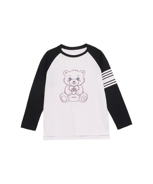 sanideiz TOKYO(サニデイズ トウキョウ)/「BERRY BEAR」シリーズ プリントラグランTシャツ JUNIOR/白×黒