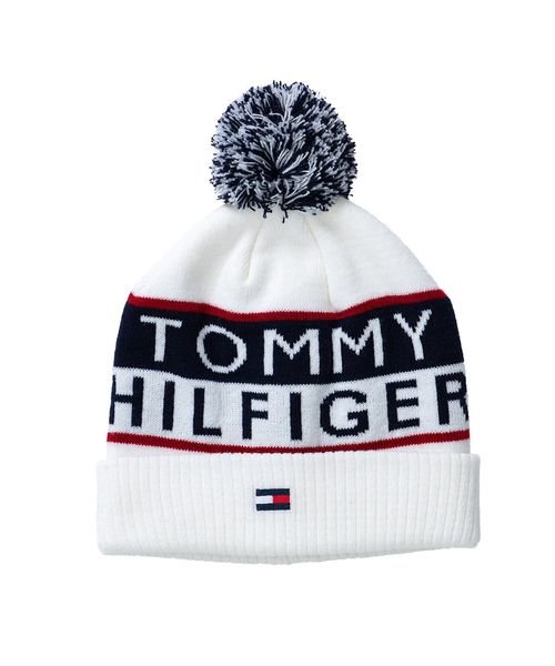 TOMMY HILFIGER GOLF(トミーヒルフィガーゴルフ)/トミーフィルフィガーゴルフ　ビーニー/ホワイト