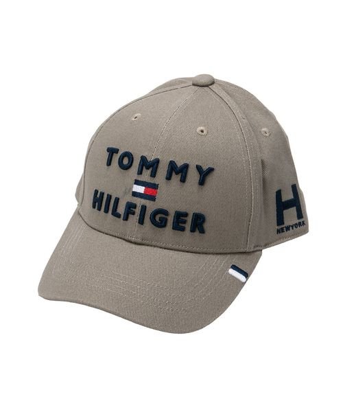 TOMMY HILFIGER GOLF(トミーヒルフィガーゴルフ)/トミーフィルフィガーゴルフ　トリプルロゴ　キャップ/サンドベージュ