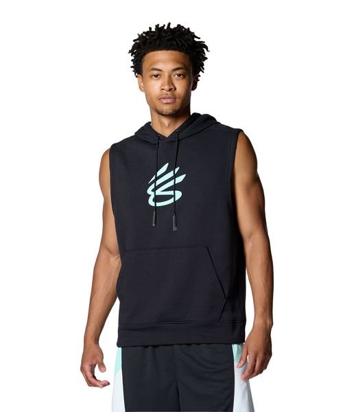UNDER ARMOUR(アンダーアーマー)/CURRY FLEECE SLVLS HOODIE/BLACK/NEOTURQUOISE/NEOTURQUOISE